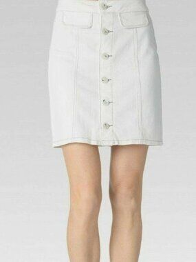 PAIGE White Button-Down Mini Skirt (Bianca)